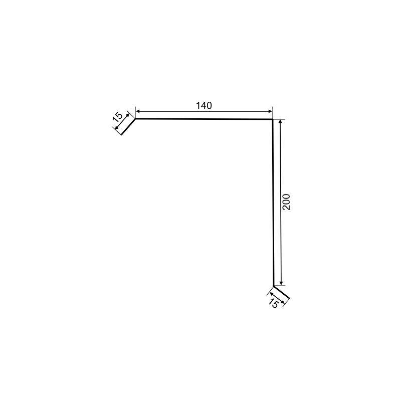 Aluminium Ortgangblech Blachotrapez GmbH Innenwinkel 90 Grad B/H/L: 14,0 x 20,0 x 200,0 cm - Bild 1