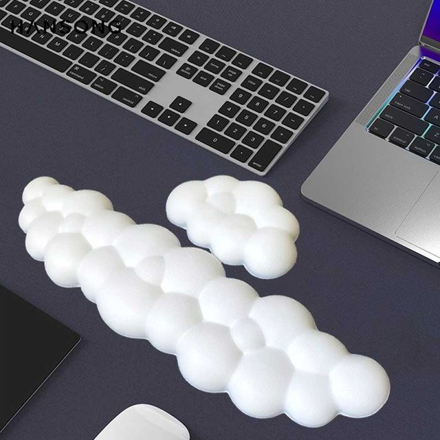 Ergonomisches Handgelenk-Rest Pad von Hansong aus Memory Foam mit Anti-Rutsch-Matte für Tastatur und Maus in Schwarz oder Weiß - Bild 1