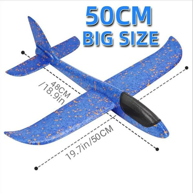 Fashnics Schaumstoffflugzeug Segelflugzeug, blau - Bild 1