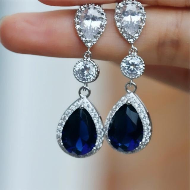 Wucifang Jewelry Tropfenohrringe, Kupfer, Zirkonia, brown, Damen - Bild 1