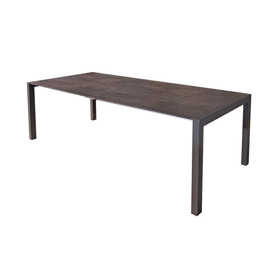 DELUKE Gartentisch Harald Ausziehtisch aus Kunststoff und Aluminium in Grau, B/T/H: 267 x 92 x 75 cm - Bild 2