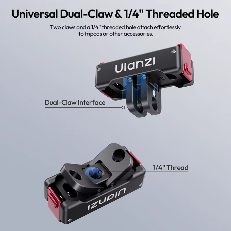 Ulanzi OA24 Metall-Magnetischer Schnellwechseladapter in Schwarz für DJI Action 6, DJI Nano und GoPro zur Nutzung mit Stativ- und Brusthalterungen - Bild 5