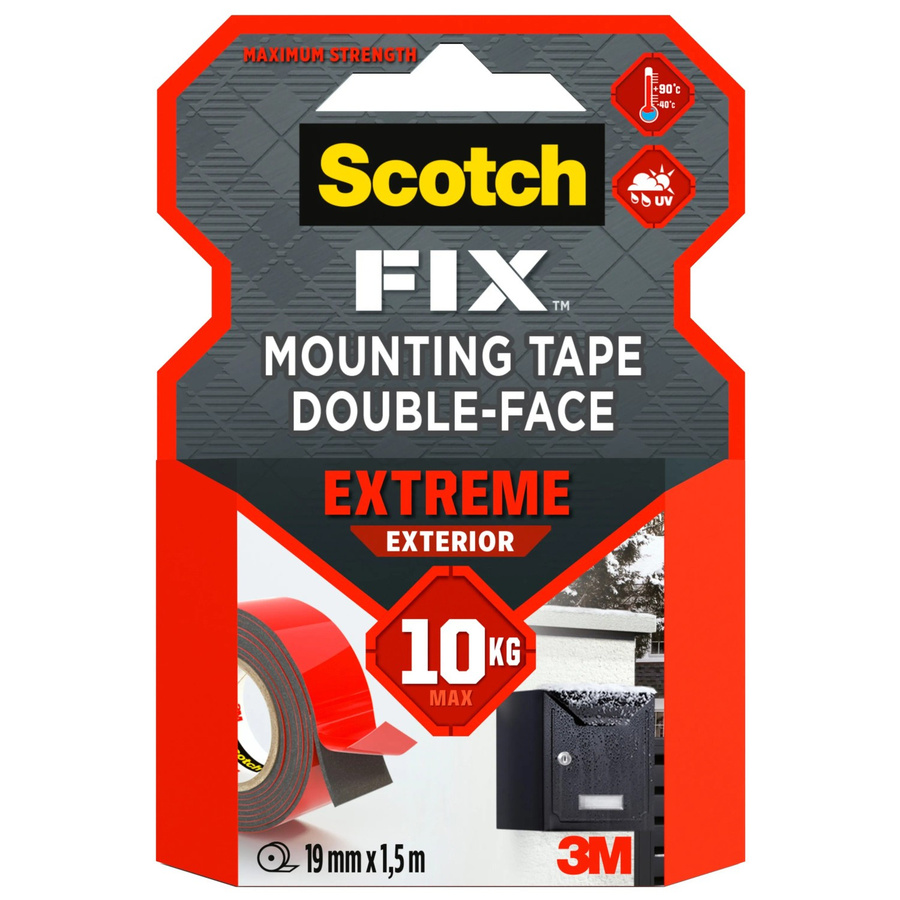 Scotch-Fix Außenmontageband Extreme Doppelseitig Schwarz Breite: 1,9 cm, Länge: 150 cm - Bild 2