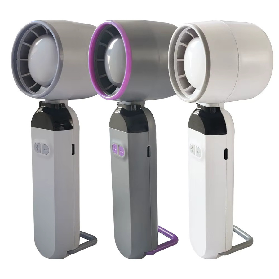 JIHUAN Mini USB-Klappventilator mit Digitalanzeige, wiederaufladbar, Blau - Bild 5