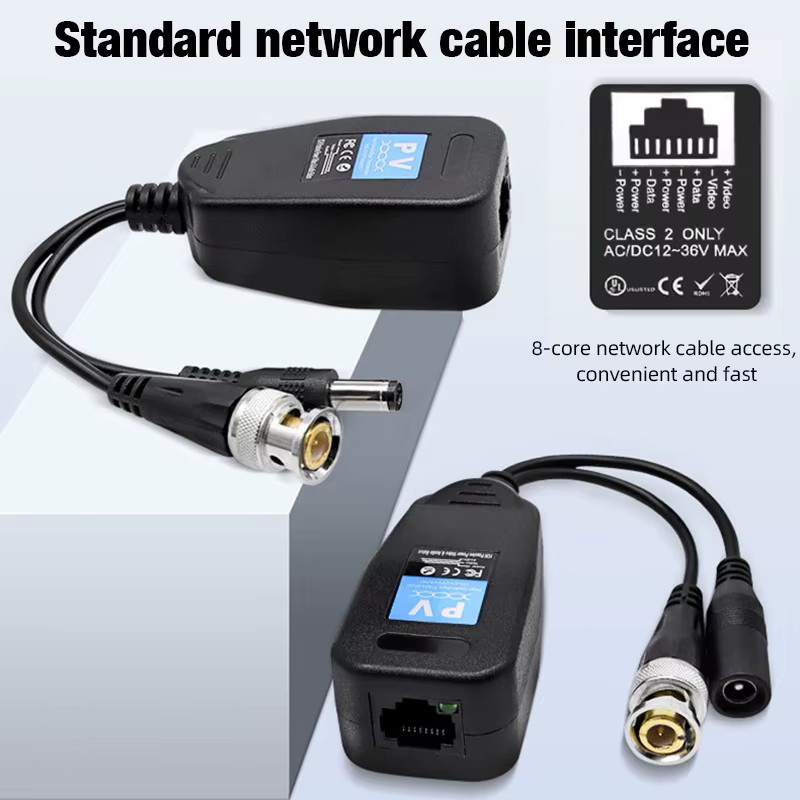 KERUI PV Balun RJ45 CCTV Video Transceiver mit BNC und DC Stromanschluss für CVI TVI AHD Analog HD Kameras in Schwarz - Bild 5