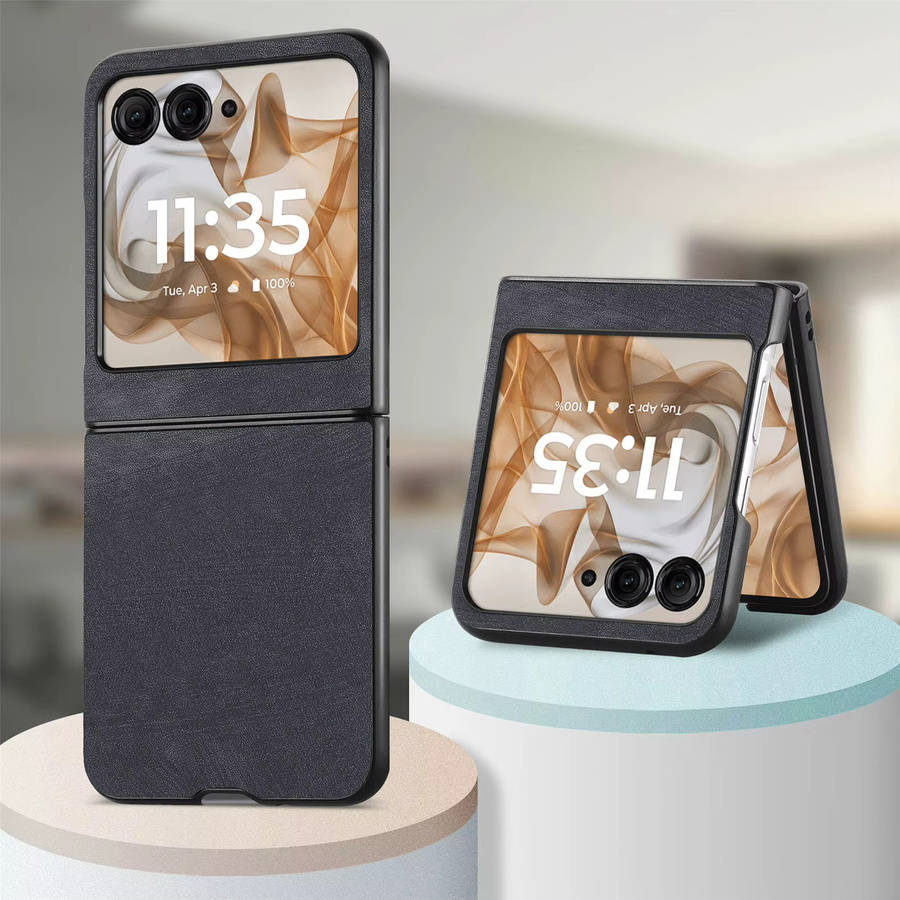 Retro Luxus Handyhülle aus PU-Leder für Motorola MOTO Razr in Schwarz - Bild 4