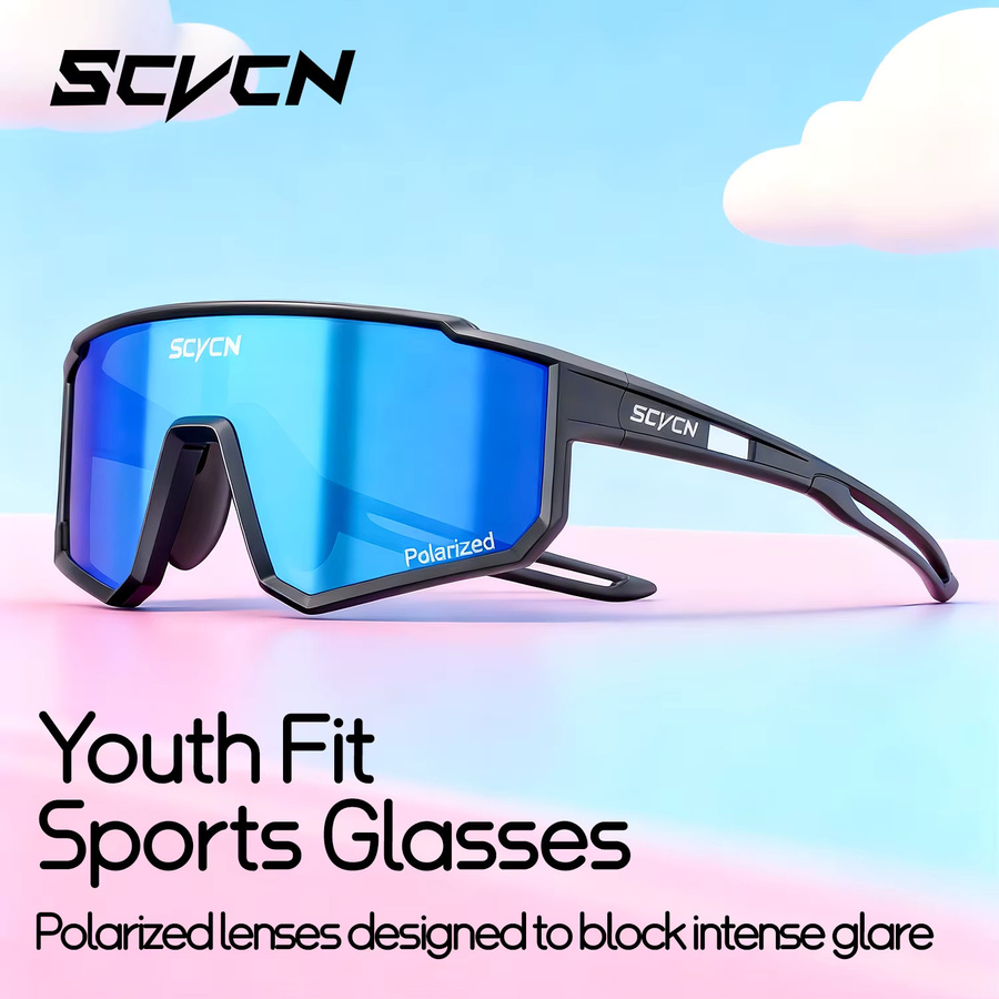 SCVCN Sportsonnenbrille, Kinder, Vollrand, blau, Kunststoff - Bild 4