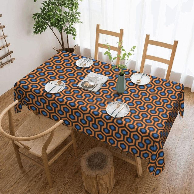 Wasserdichte Tischdecke von JMG Household Supplies mit 70er Jahre Retro Muster in Orange und Braun, B/T: 137 x 183 cm - Bild 1