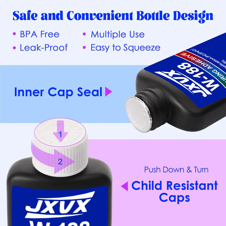 JXVX UV-härtender Harz-Klebstoff W-188 transparent 50 g für Glas, Metall, Keramik und ABS - Bild 3