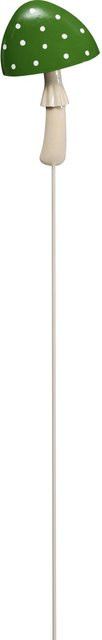 Grüner Gartenstecker Pilz aus Metall, Höhe: 115 cm, Breite: 5,5 cm, Tiefe: 15,5 cm - Bild 1
