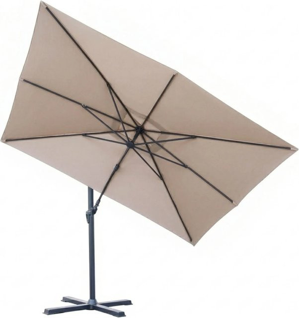 Osoltus Ampelschirm Grande KOS Aluminium mit Kurbel und Tilt-Funktion, Farbe: Taupe, B/T: 400 x 300 cm - Bild 1