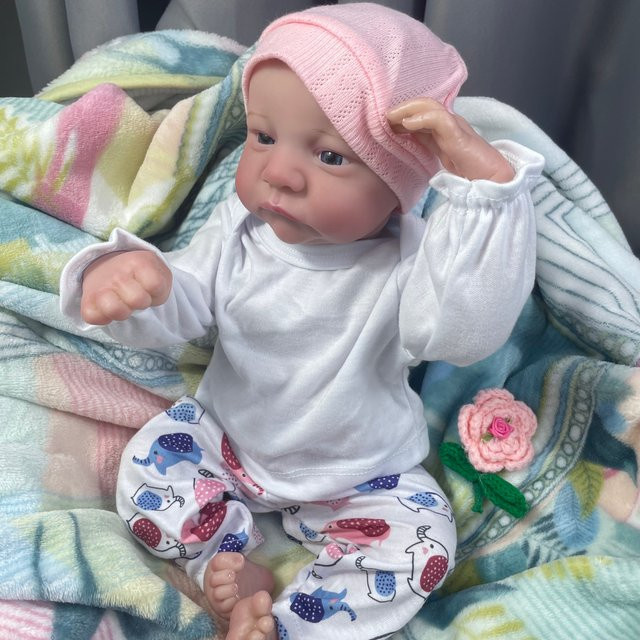 MRB Levi Awake Reborn Babypuppe, 17 Zoll, mit offenen blauen Augen, Silikon - Bild 1