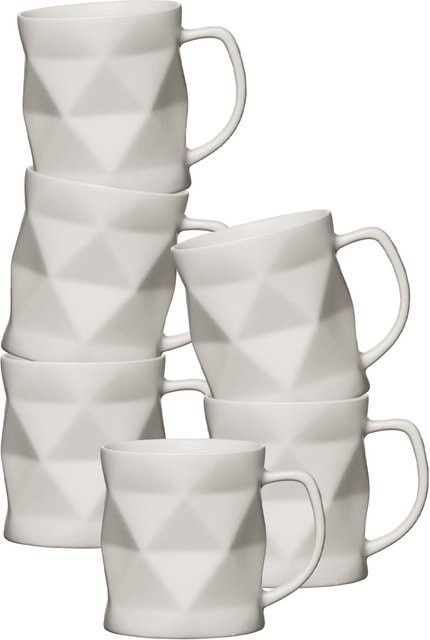 Ritzenhoff & Breker Becher Tekia aus Keramik in Weiß, 6er Set, 400 ml - Bild 1
