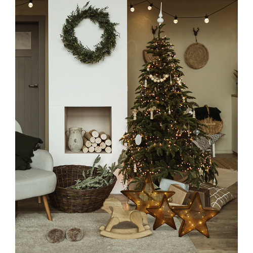 Näve LED Weihnachtsstern in Braun im Landhaus Stil, B/H: 10 x 48 cm - Bild 3