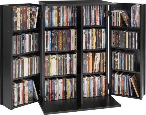 VEVOR DVD-Schrank mit 16 Fächern zur Medienaufbewahrung für CDs, DVDs und Spiele, Schwarz, B/T/H: 61,0 x 36,8 x 84,6 cm - Bild 1