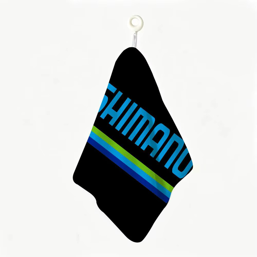 S-Shimano Handtuch aus Polyester und Baumwolle mit Aufhängeschlaufe, schwarz, modern mit Grafikdesign - Bild 4
