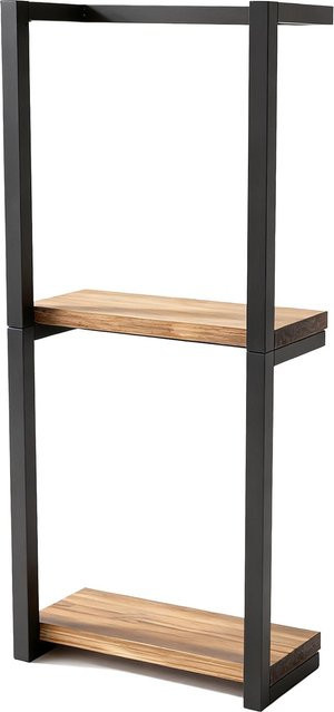 Aimo Handtuchhalter für das Badezimmer, wandmontiert, 2-stöckig, vertikaler Aufbewahrungshalter aus Metall, Schwarz - Bild 1