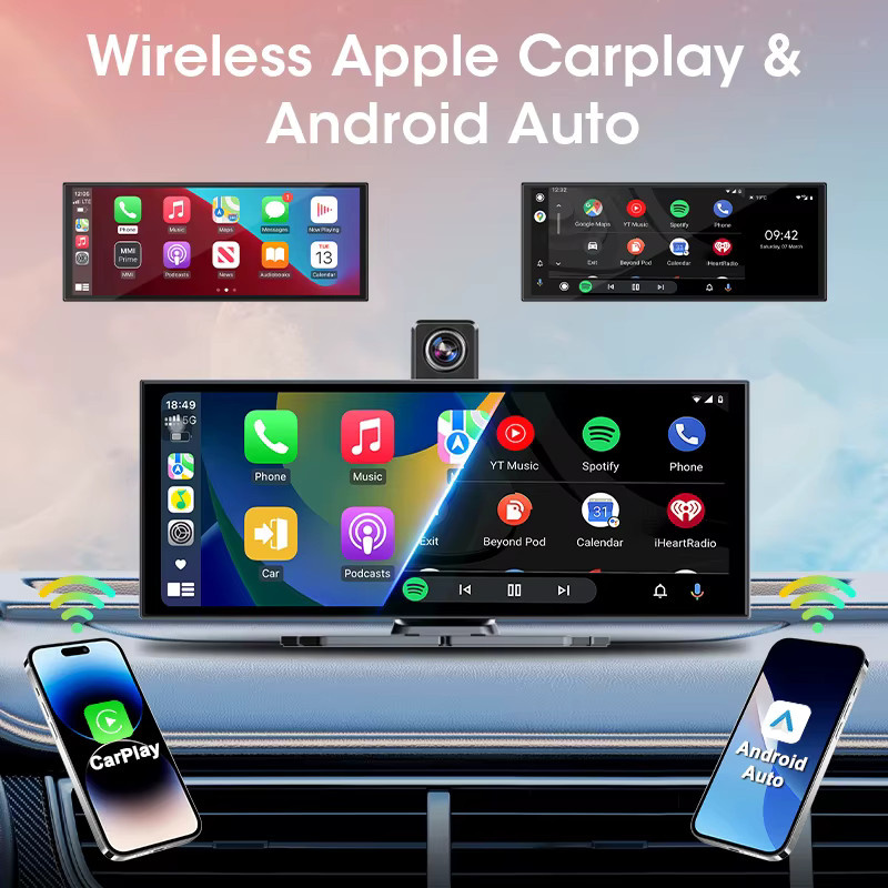 Jansite Carplay Monitor mit 11,26 Zoll Display, 4K Dashcam, Android Auto, GPS, Bluetooth und FM/AUX in Schwarz - Bild 2