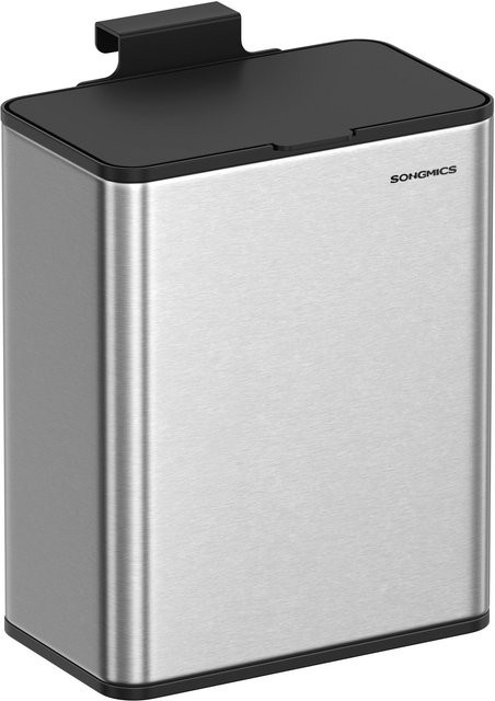 Songmics Komposteimer aus Edelstahl in Silber mit Klappdeckel, 8L Biomülleimer für die Küche - Bild 1
