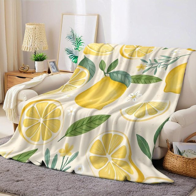 JMG Household Supplies Flanell Decke Frische Zitrone Gelb, Weich und Warm, B/B: 150 x 200 cm - Bild 1