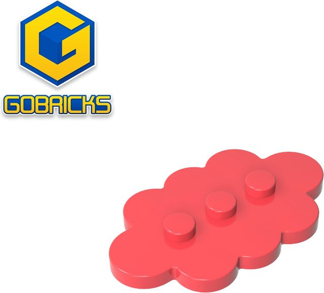 Gobricks Plate Special 3 x 5 Wolke mit 3 Mittelbolzen, Zubehör - Bild 1
