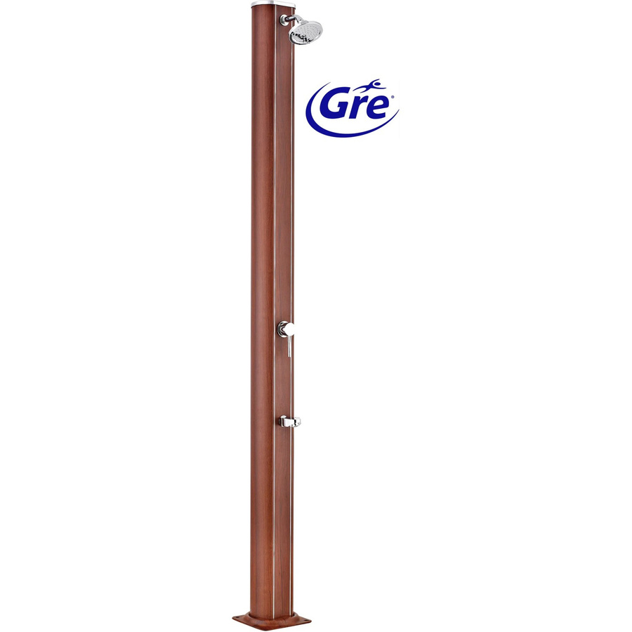 Gre Solardusche aus Aluminium in Holzoptik, Farbe: Braun - Bild 2
