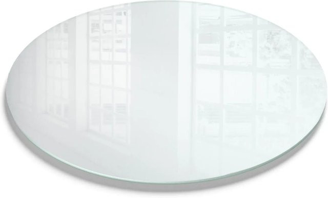 Tulup Couchtisch Tischplatte aus Milchglas, Rund, Matt, Weiß, Durchmesser: 100 cm - Bild 1