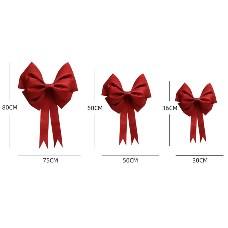 Handgemachtes Weihnachts-Bogen-Knoten-Kit in Rot aus Textil für DIY-Dekorationen und Party-Hintergründe - Bild 3