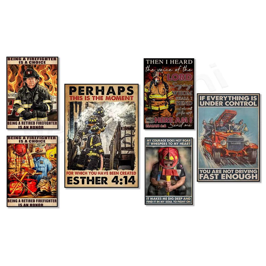 Ehrenplakat für pensionierte Feuerwehrmänner als dekoratives Poster von ReachMani in Mehrfarbig - Bild 2