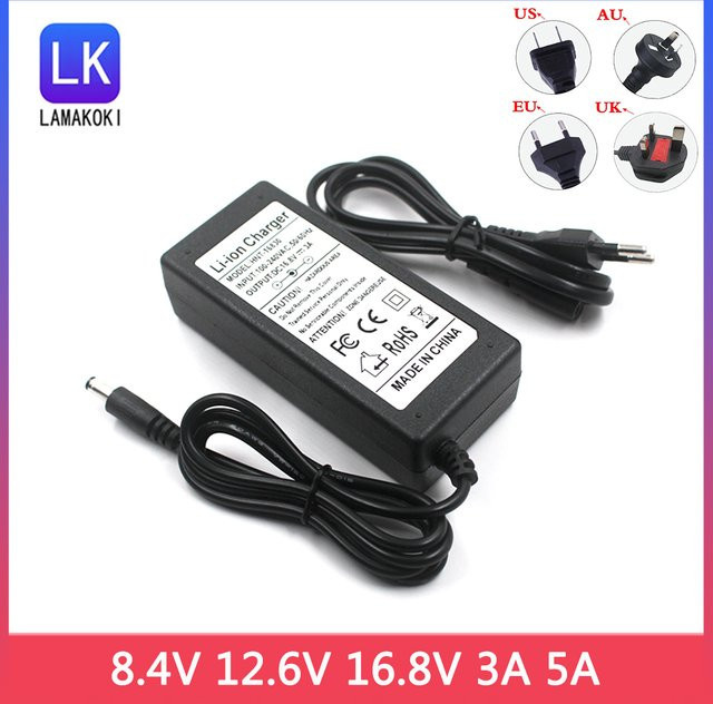 Lamakoki DC Ladegerät mit 5,5 x 2,1 mm Barrel-Plug in Schwarz - Bild 1