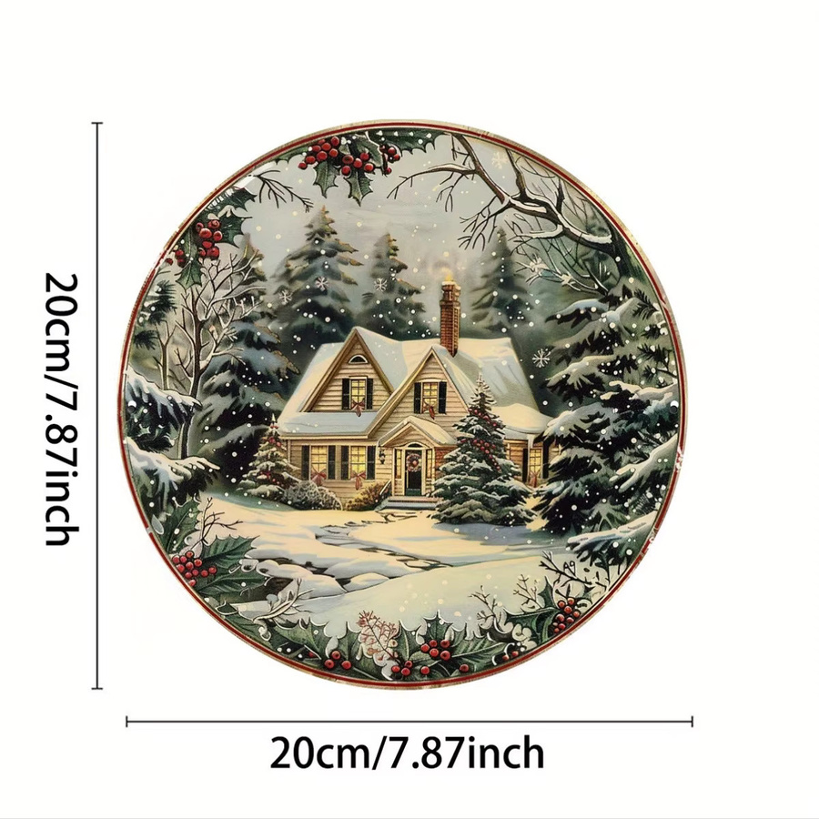 Potdemiel Vintage-Weihnachtsszene aus Aluminium mit Gravur, Mehrfarbig, Durchmesser: 20 cm - Bild 3