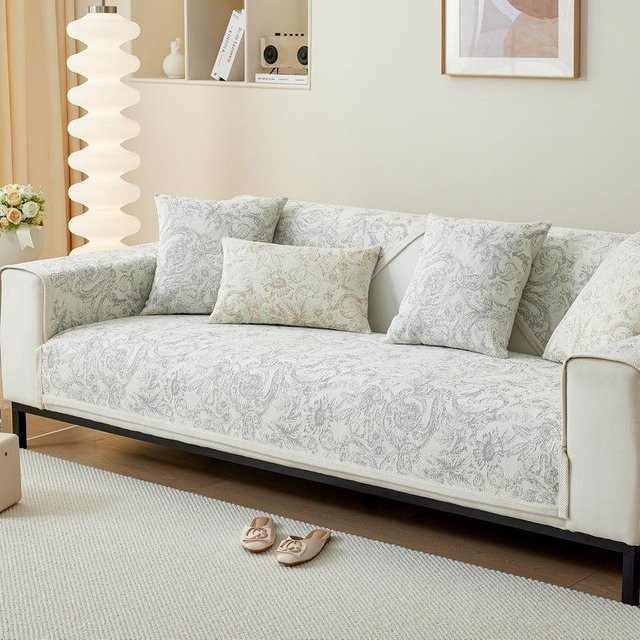 Super Six Retro Sofakissenbezug aus Chenille mit Jacquard-Muster, rutschfest und waschbar, B/T: 70 x 70 cm - Bild 1