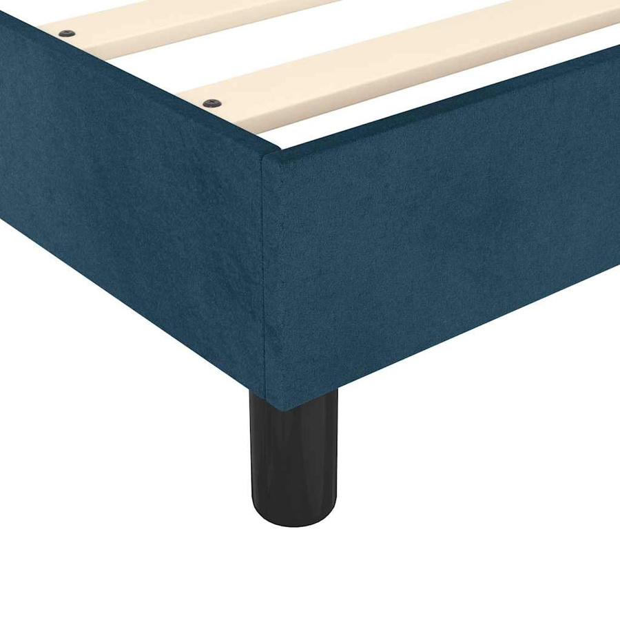 vidaXL Boxspringbett aus Samt in Dunkelblau, B/T/H: 140 x 200 x 25 cm - Bild 4