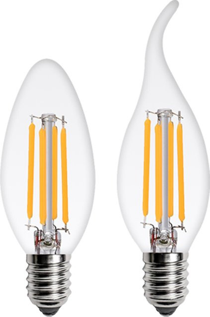 PARKSON E14 Filament LED Glühbirne Retro Kerze aus Glas, transparent - Bild 1