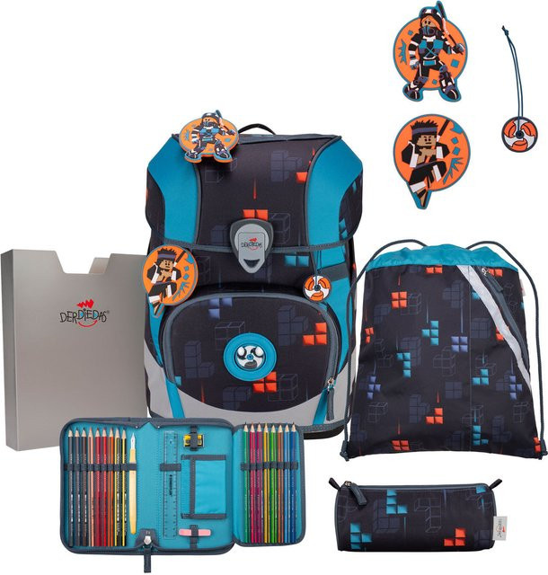 DerDieDas ErgoFlex Tiny Schulrucksack 5-teiliges Set Ninja Fighter in Multicolour - Bild 1