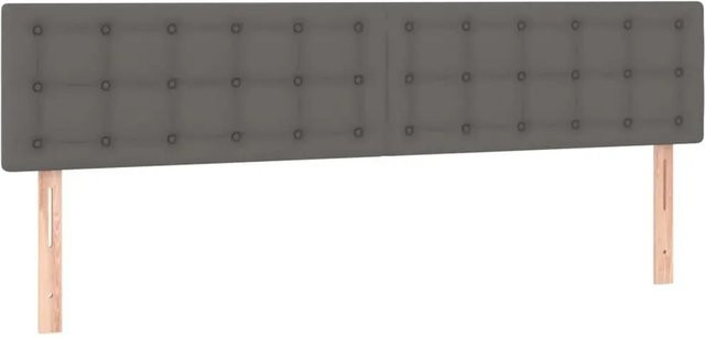 vidaXL LED Kopfteil in Grau aus Kunstleder mit USB-Ladeport und integrierter Beleuchtung, B: 180 cm, T: 5 cm, H: 78-88 cm - Bild 1