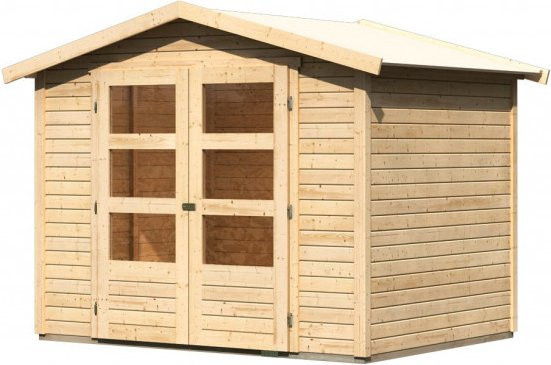 KARIBU Gartenhaus Amberg 3 aus Holz in Beige, B/H/T: 246 x 209 x 186 cm - Bild 2