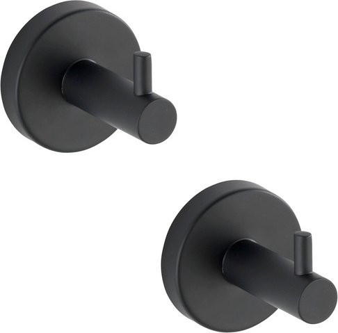 WENKO Wandhaken Bosio aus Edelstahl in Schwarz, H x B: 5,5 x 5,5 cm - Bild 1