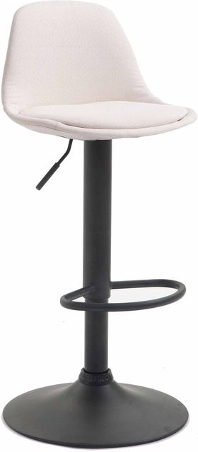 TPFLiving Barhocker Kilian mit schwarzem Gestell und cremefarbenem Stoff, B/T/H: 39,0 x 43,0 x 104,0 cm - Bild 1