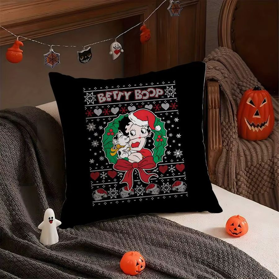 B-Bettys-boops Weihnachts-Kissenbezug aus kurzem Plüsch mit doppelseitigem Druck für dein Sofa und deine Dekoration - Bild 3