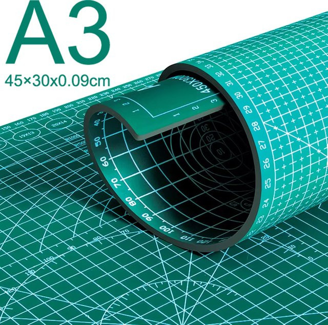 Selbstheilende Schneideunterlage A3 aus PVC in Blau für DIY-Projekte und Lederbearbeitung, B/T/H: 45 x 30 x 0,09 cm - Bild 1
