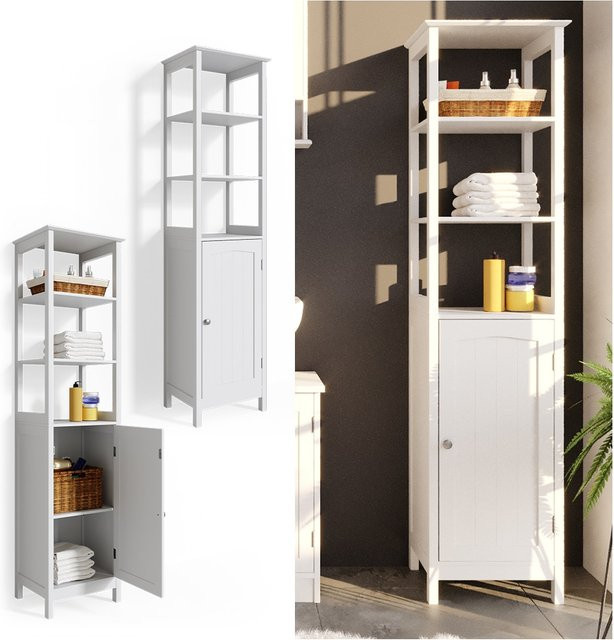 Vicco Badschrank Bianco Hochschrank im Landhausstil, Farbe Weiß, B/T/H: 40 x 32 x 160 cm - Bild 1