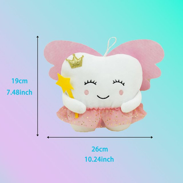 Yiran Health & Beauty Zahn Plüschpuppe, Zahn Kuscheltier, Weiß, Rosa / Pink - Bild 1