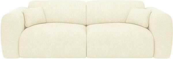 Maison Céphy Schlafsofa Pogni in Gebrochenem Weiß mit Samt-Bezug, Breite: 240 cm