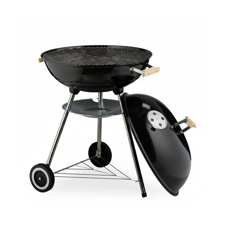 Relaxdays Kugelgrill aus Stahl in Schwarz mit Deckel und Rädern, B/T/H: 94 x 57 x 68 cm - Bild 2