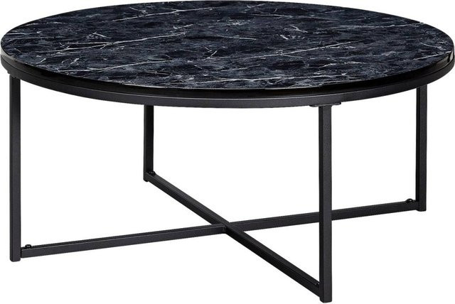 Couchtisch Wohnling in Schwarz mit Marmor Optik, B/H/T: 80 x 35 x 80 cm - Bild 1