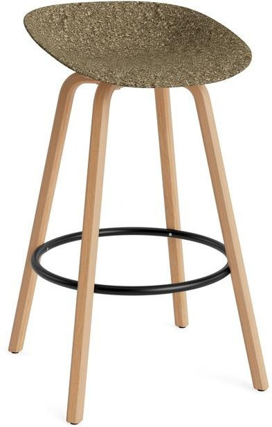 Normann Copenhagen Mat Barhocker Wood in Grün mit Buche und Hanf - Bild 1