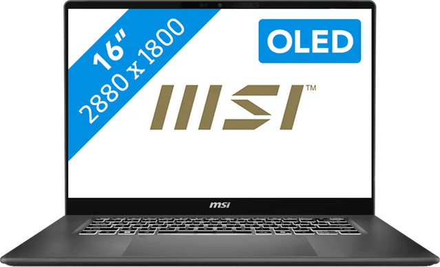 MSI Prestige 16 AI+ OLED Laptop C3MG-402NLN in Grau mit Intel Prozessor, 32 GB RAM, 2 TB SSD und Windows, 16 Zoll QWERTY Tastatur - Bild 1
