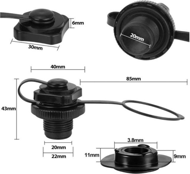 Bestway Aufblasbare Schwimmbad Luftkappe mit Schraubventil aus Kunststoff in Schwarz - Bild 1