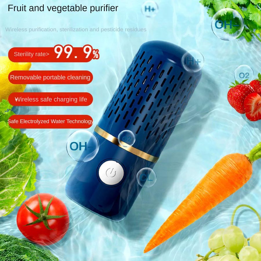 Bytelike Kabelloser Obst- und Gemüse-Reiniger mit Ionentechnologie, tragbar und wiederaufladbar, IPX7 wasserdicht, in Weiß oder Blau - Bild 2